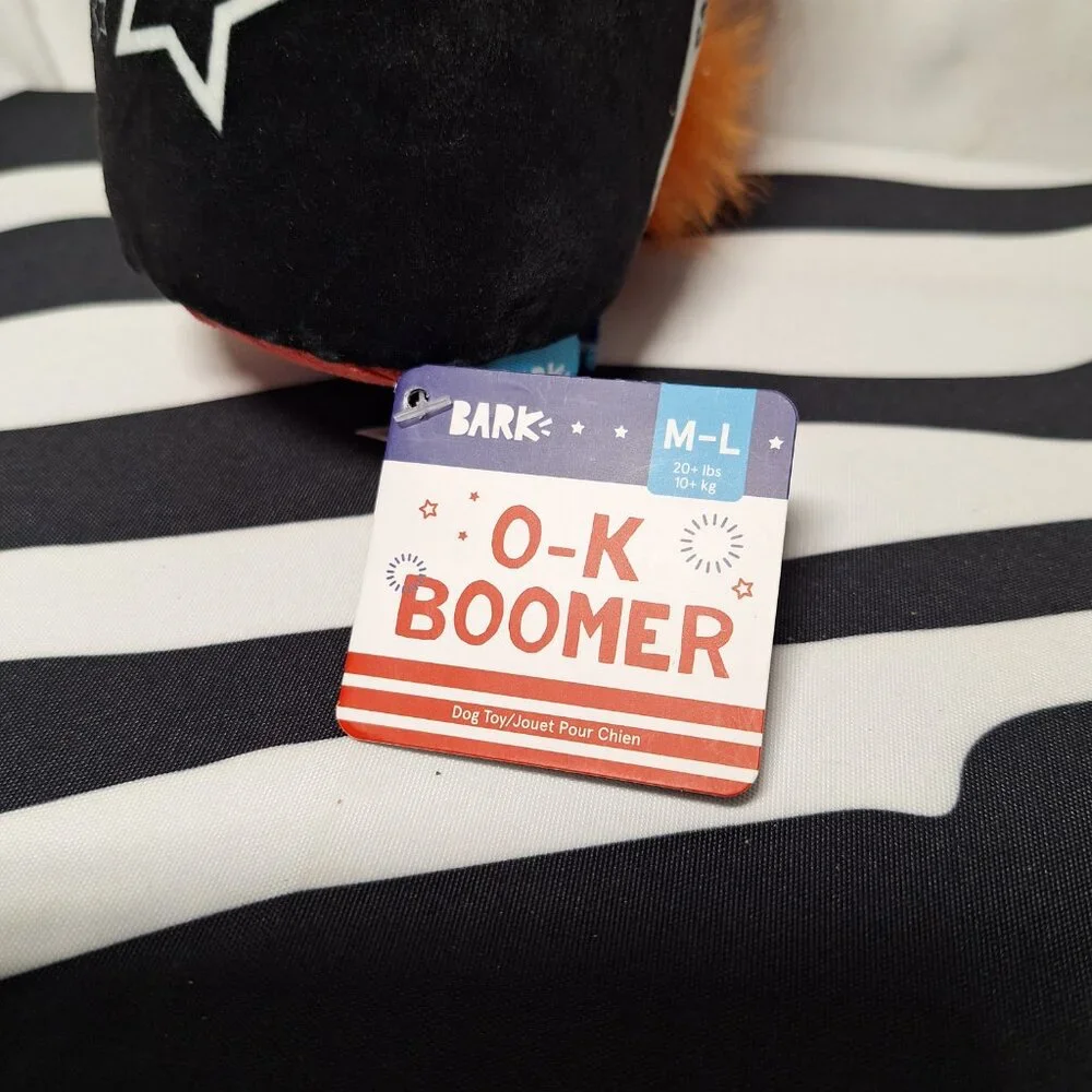 NWT Bark Firecracker 3 Pack Dog Toys = Furry Cracker +OK Boomer +Throwman Candle